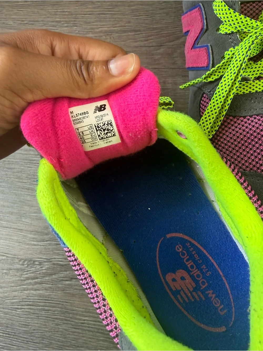 New Balance Women’s Pink & Neon Green Accent Sneakers